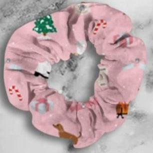 Scrunchie - Christmas Wishes Pink