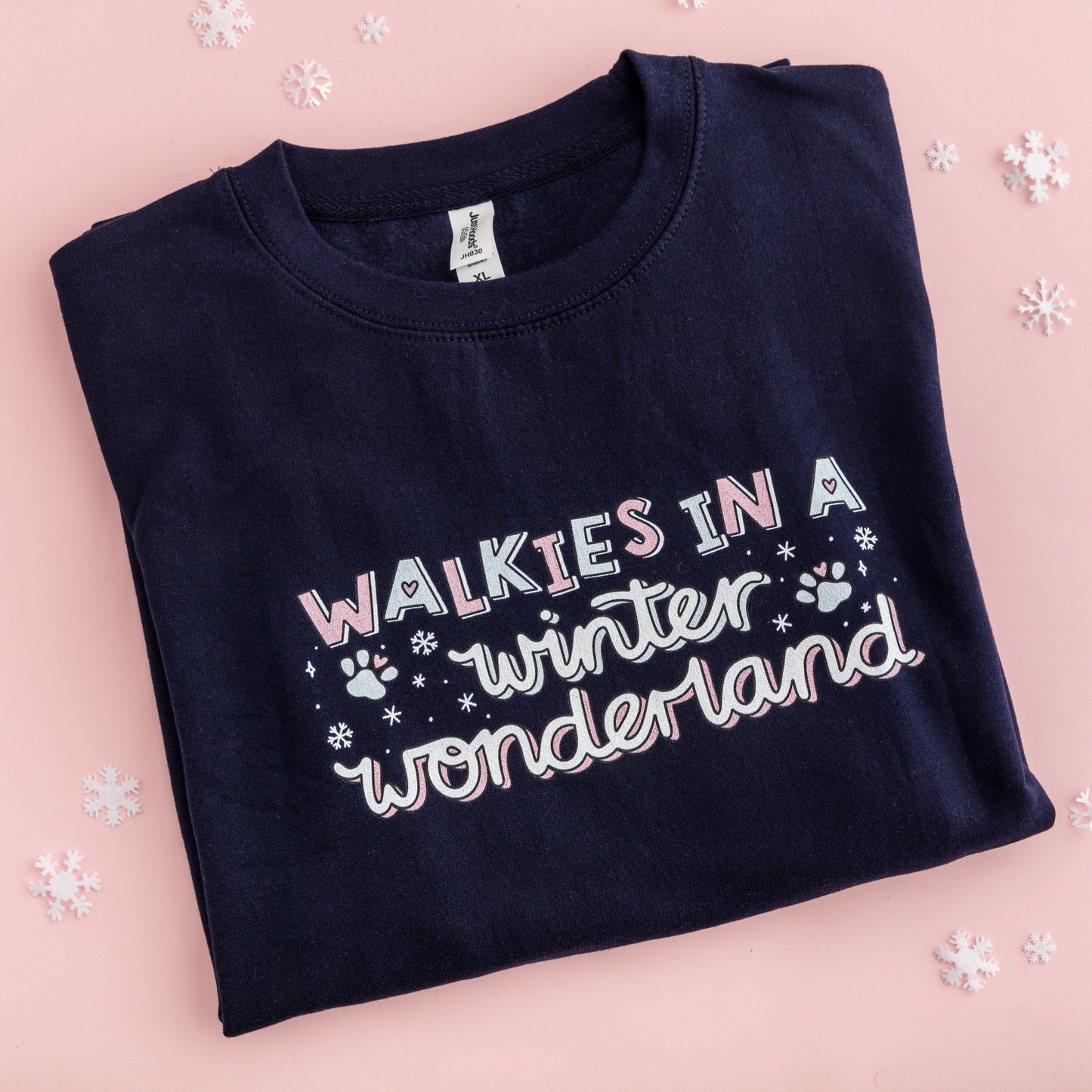 Sweatshirt - Walkies In A Winter Wonderland - Starry Night Blue