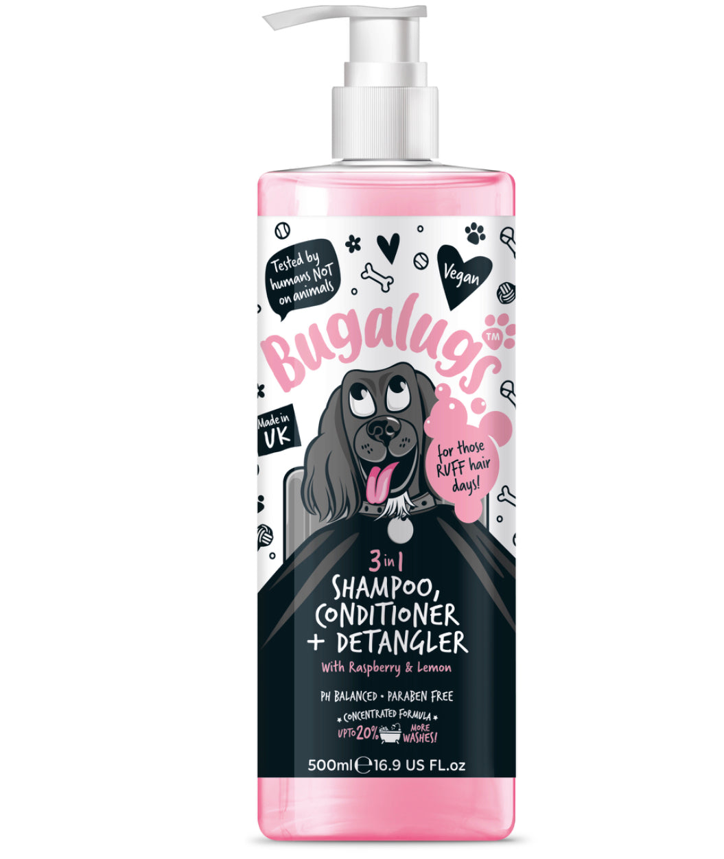 Bugalugs - 3 In 1 Shampoo, Conditioner & Detangler 500ml