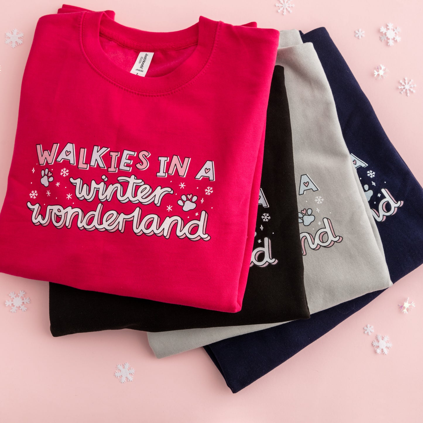 Sweatshirt - Walkies In A Winter Wonderland - Ruby